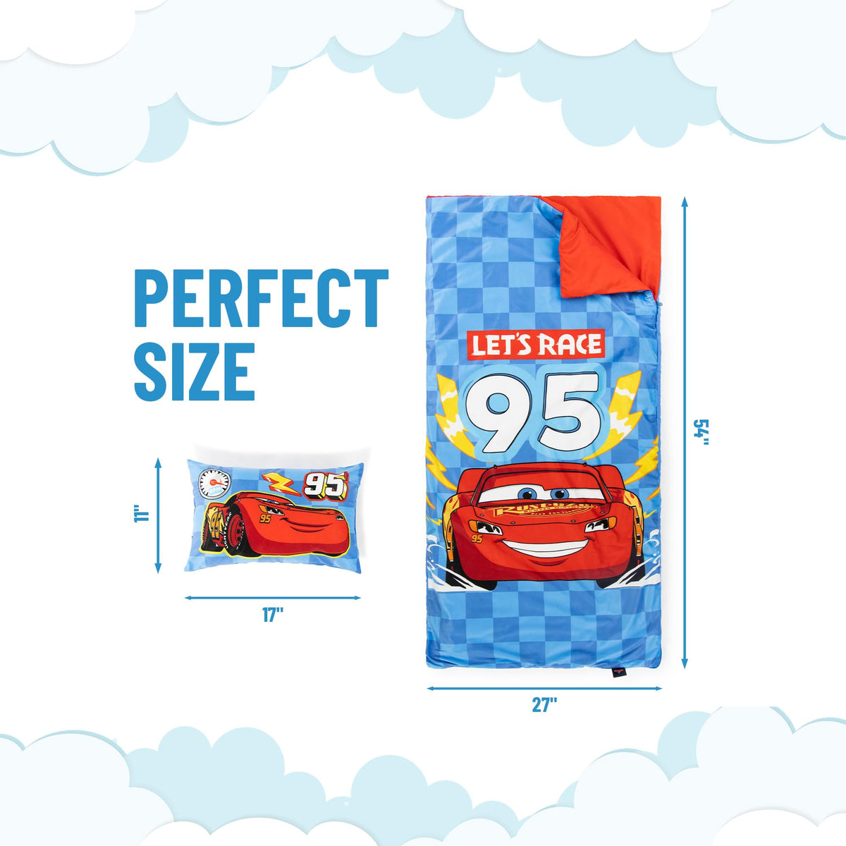 Jay Franco Cars slumber bag pillow adds extra comfort