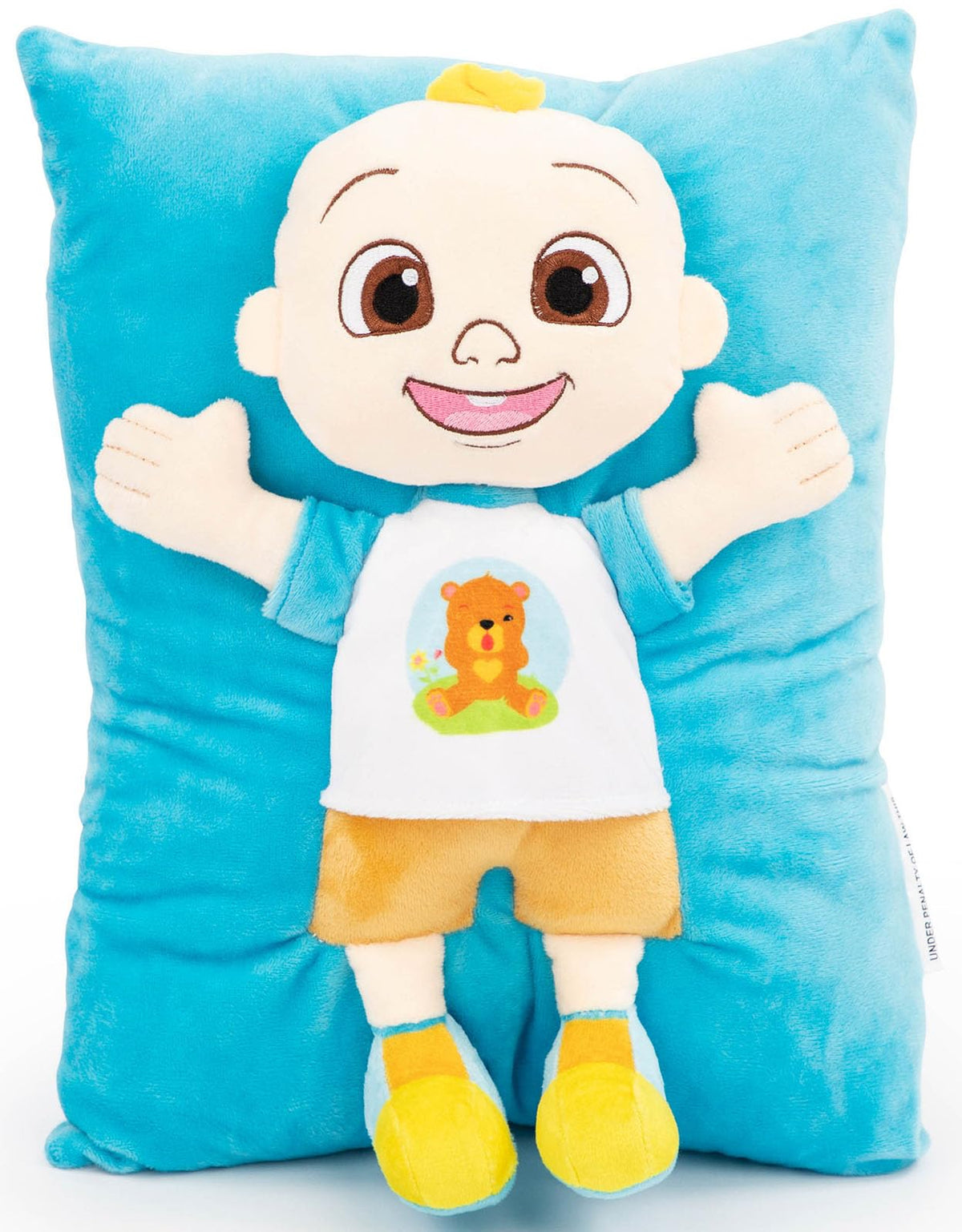 Jay Franco CoComelon JJ 3D snuggle pillow 15-inch design for cozy hugs.