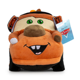 Tow Mater plush close-up showing ultra-soft microfiber fabric for gentle skin.