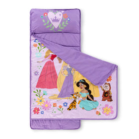 Jay Franco Disney Princess nap mat blanket close-up; warm breathable microfiber for year-round comfort.