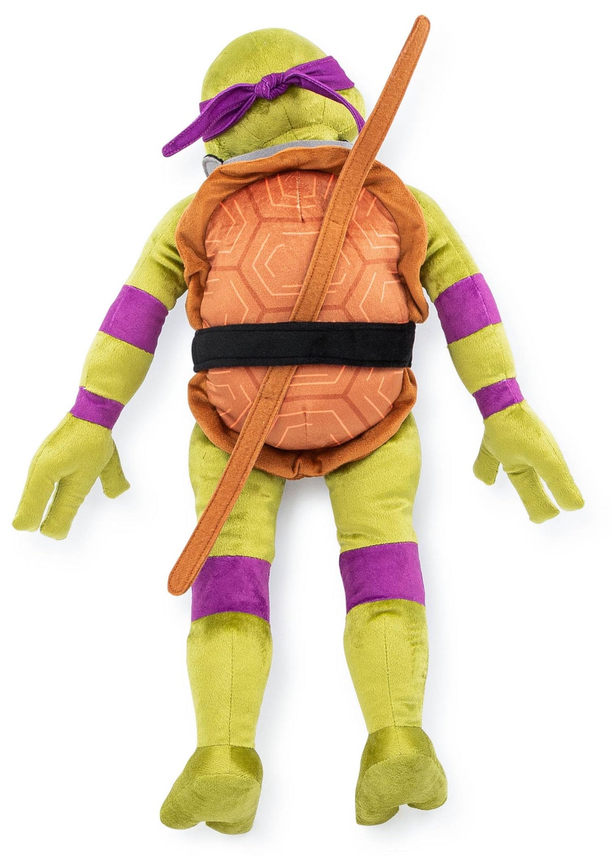 Donatello plush pillow on car ride adds soft comfort during travel.