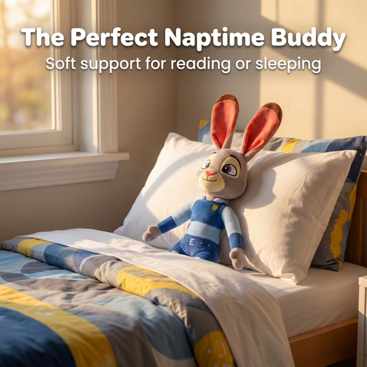 Durable, machine-washable Judy Hopps plush for easy cleaning