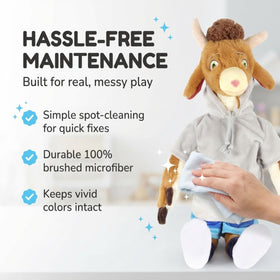 Jay Franco GOAT Pillow Buddy detail zoom emphasizes ultra-soft microfiber texture.