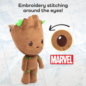 Jay Franco Groot plush close-up, ultra-soft microfiber texture.