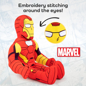 Jay Franco Marvel Iron Man pillow buddy bedside setting supports bedtime routines.