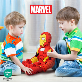 Jay Franco Marvel Iron Man pillow buddy car ride companion for calm travel.