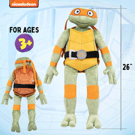 Jay Franco Michelangelo Pillow Buddy full-body shot, perfect cuddle companion for kids.