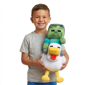 Jay Franco Minecraft plush pillow buddy Chicken Jockey, 20-inch, soft bedtime companion for kids