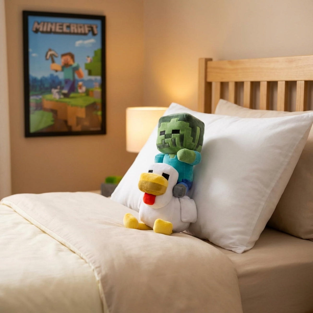 Jay Franco Minecraft room decor plush figure Chicken Jockey adds playful ambiance