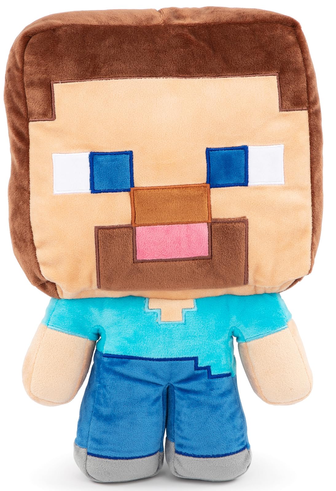 Jay Franco Minecraft Steve plush pillow buddy front view, cozy bedtime companion.