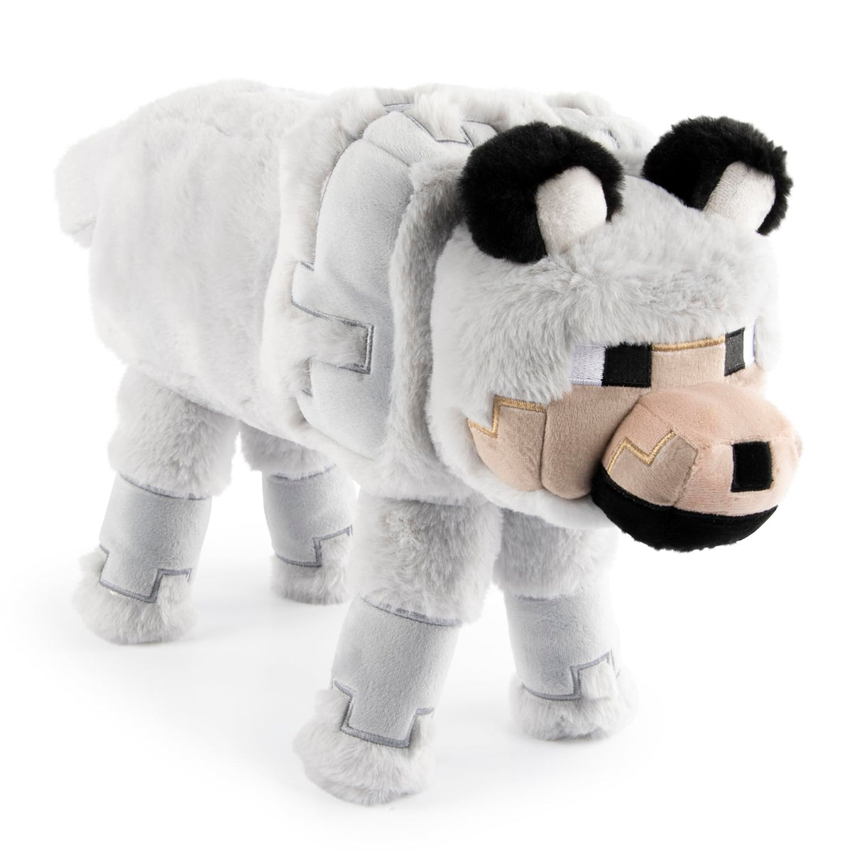 Jay Franco Minecraft Wolf Pillow Buddy in gray, a cozy bedtime companion for kids.