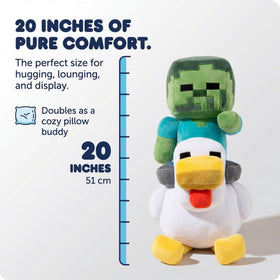 Jay Franco Minecraft zombie-chicken plush gray close-up showcases iconic design and cuddly texture