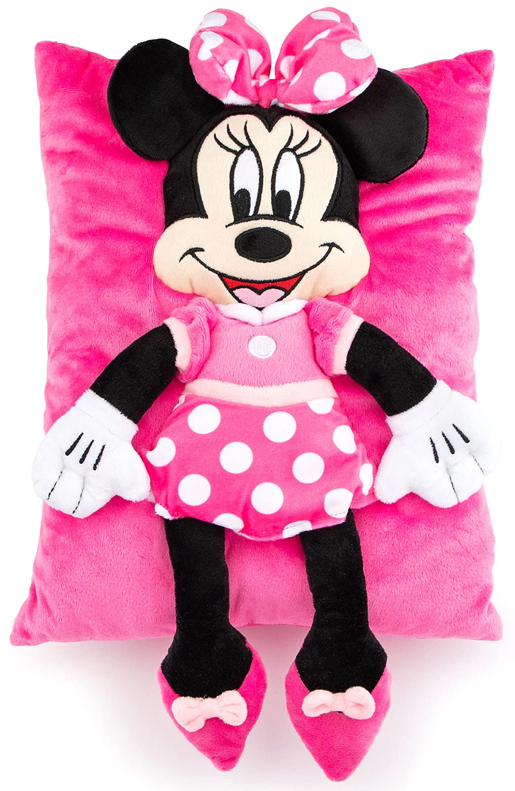 Jay Franco Minnie Mouse 3D Snuggle Pillow front view for cozy naps.