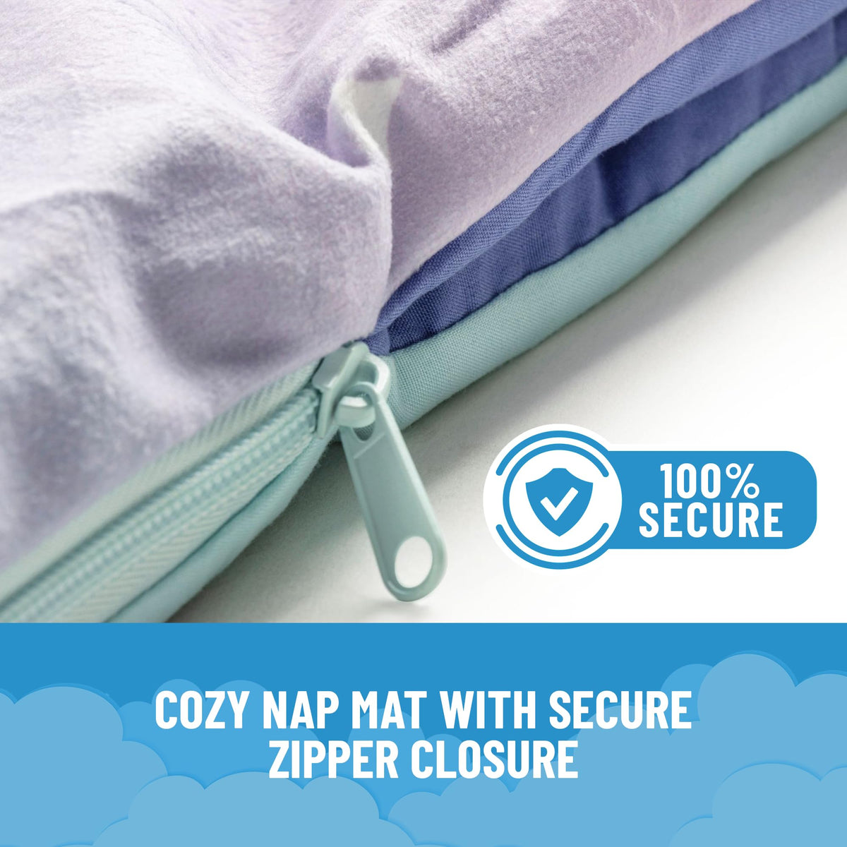 Jay Franco nap mat rolled up for easy carry and storage