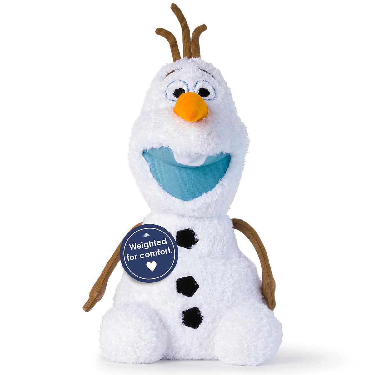 Jay Franco Olaf weighted pillow buddy, 20-inch size for cozy bedtime snuggles.
