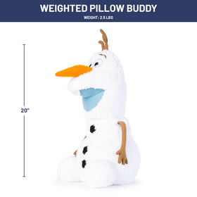Jay Franco Olaf weighted pillow buddy face detail, inviting cuddles.