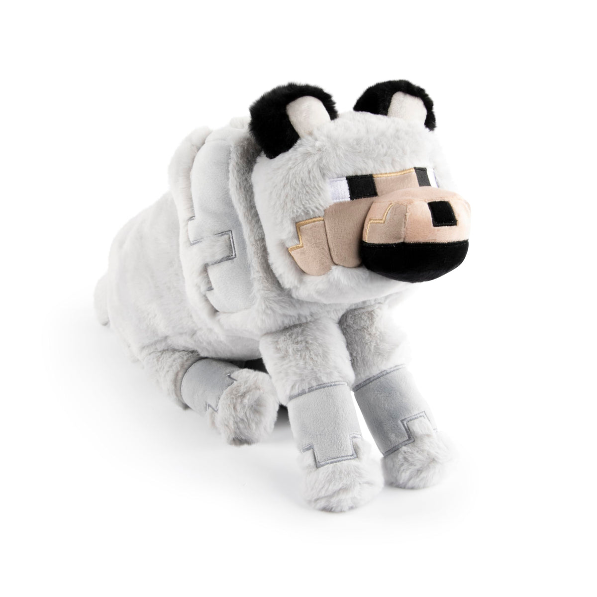 Soft Minecraft wolf plush by Jay Franco, ideal for travel and playtime.