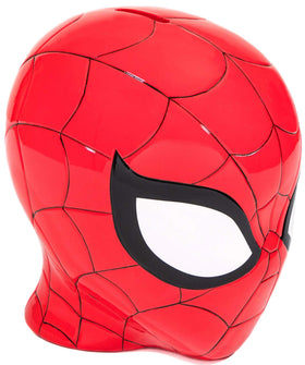 Jay Franco Spiderman piggy bank bottom stopper enables quick coin retrieval