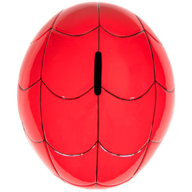 Jay Franco Spiderman piggy bank on-table with coins demonstrates tangible savings