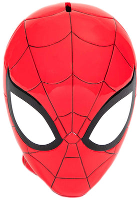 Jay Franco Spiderman piggy bank side view shows sturdy ceramic construction for kids' rooms