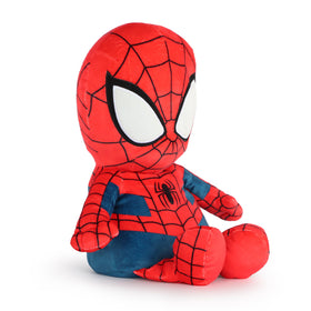 Jay Franco Spiderman weighted pillow fabric close-up shows ultra-soft velboa for cuddling.