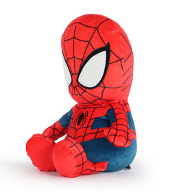 Side profile of Jay Franco Spiderman weighted pillow buddy for lounging and reading.