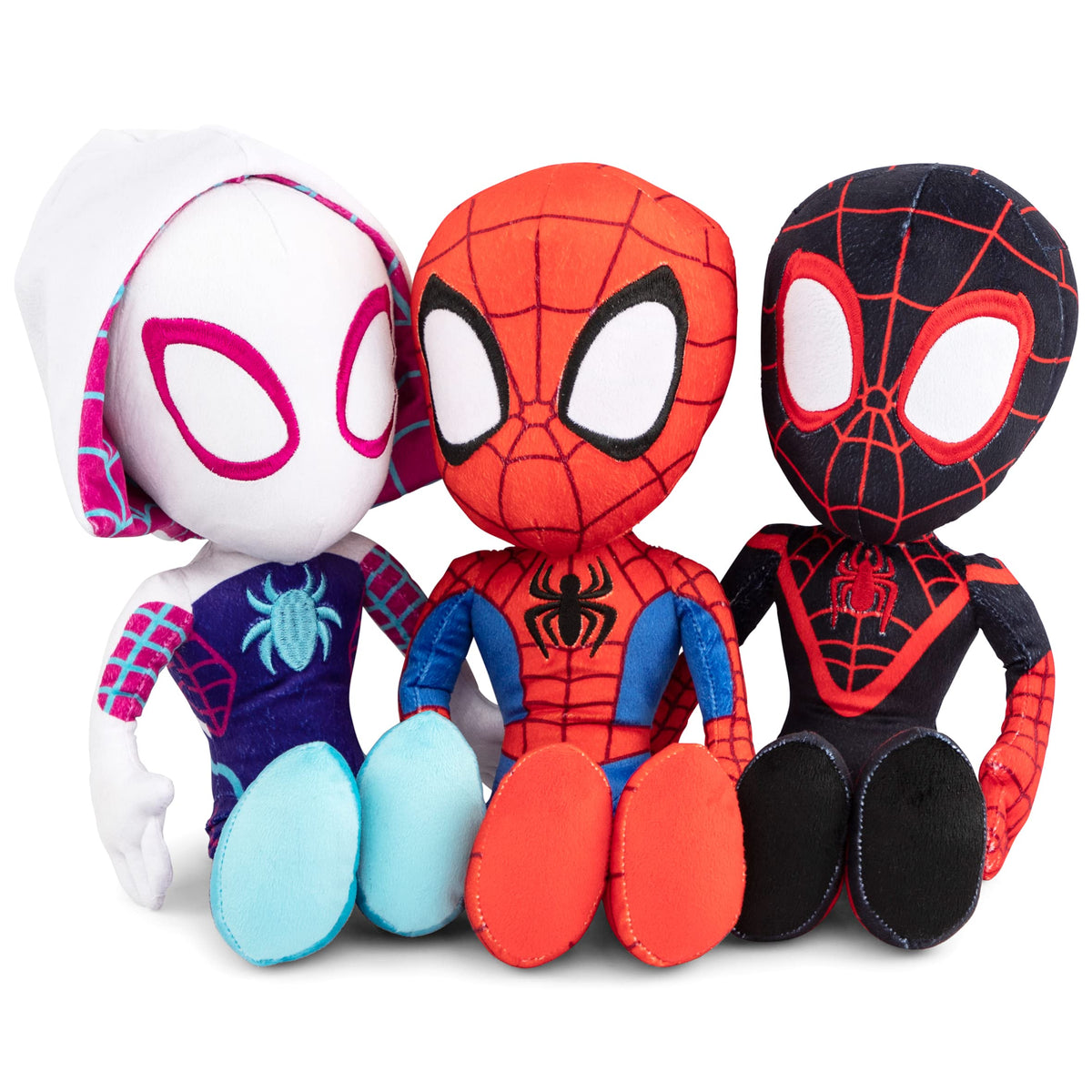 Jay Franco 18-inch Gwen Ghost-Spider cushion, comfy in car seats.