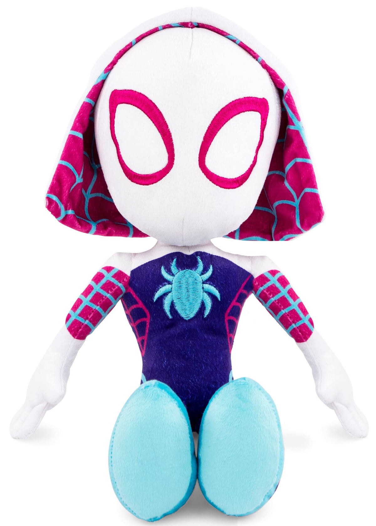 Jay Franco ghost-spider pillow buddy, soft fabric for comforting car trips.