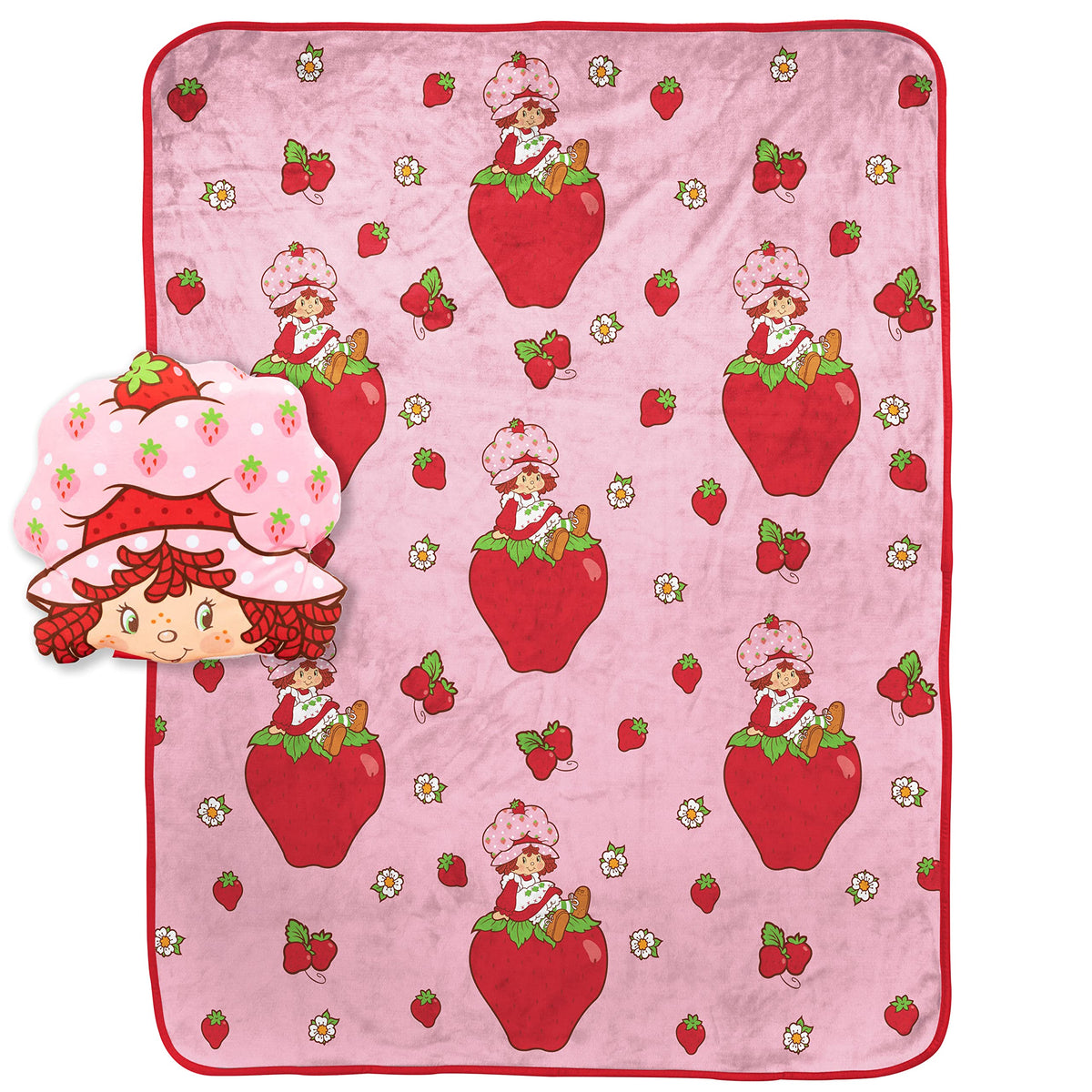 Jay Franco Strawberry Shortcake Nogginz blanket 40x50 inches for comfy lounge and cozy nights