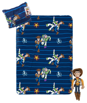 Jay Franco Toy Story travel blanket with Woody, soft and cozy for on-the-go snuggles.