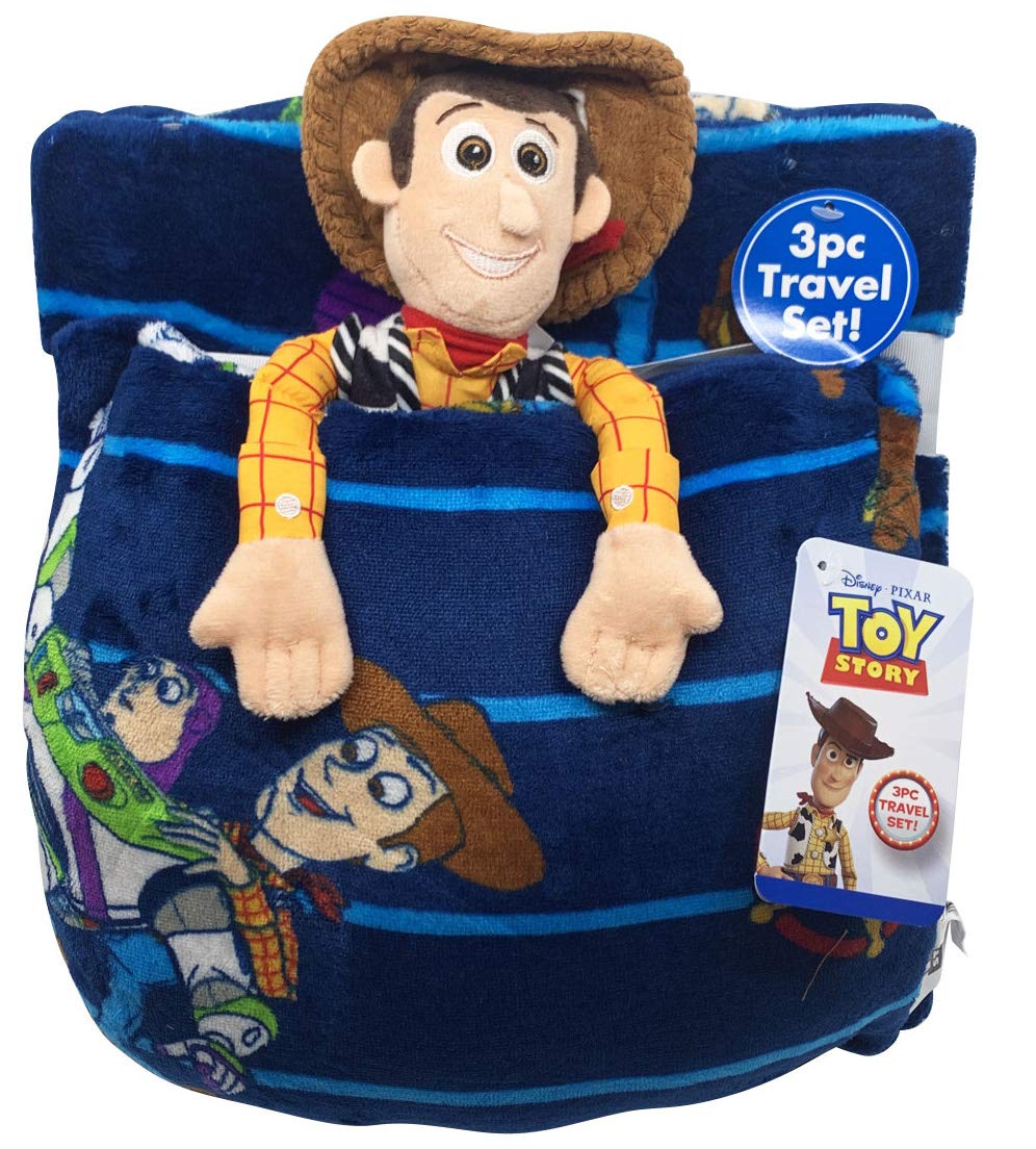 Jay Franco Toy Story travel set packaging, official Disney Pixar product for fans.