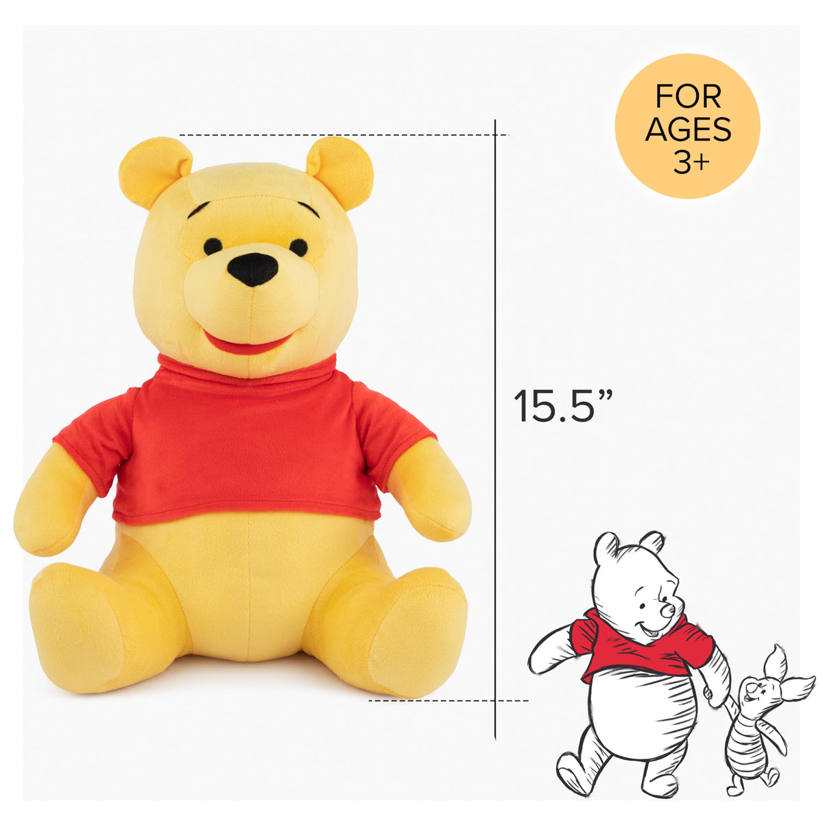 Close-up of Jay Franco Winnie the Pooh pillow buddy fabric for a soft microfiber feel and cuddly comfort