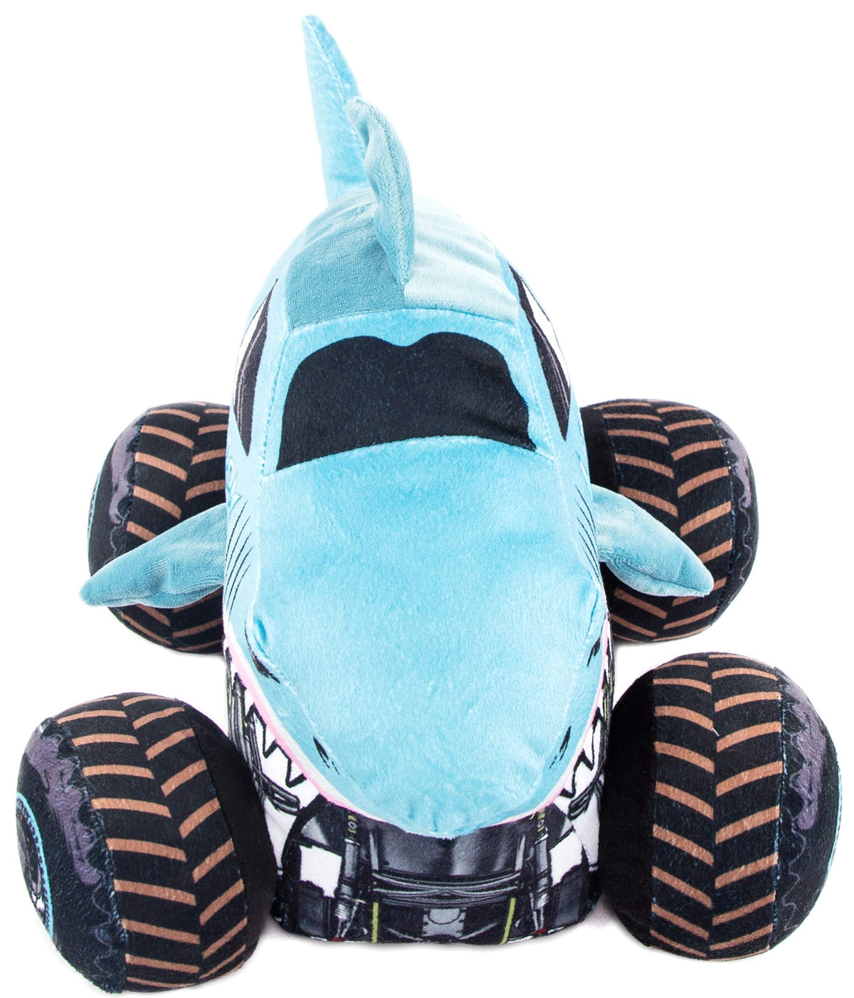 Jay Franco Monster Jam Megalodon pillow side view for lounging and comfort.