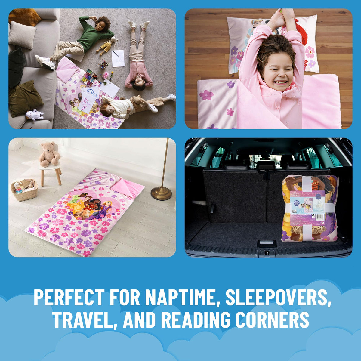 Jay Franco Princess sleepover setup in a kid’s bedroom