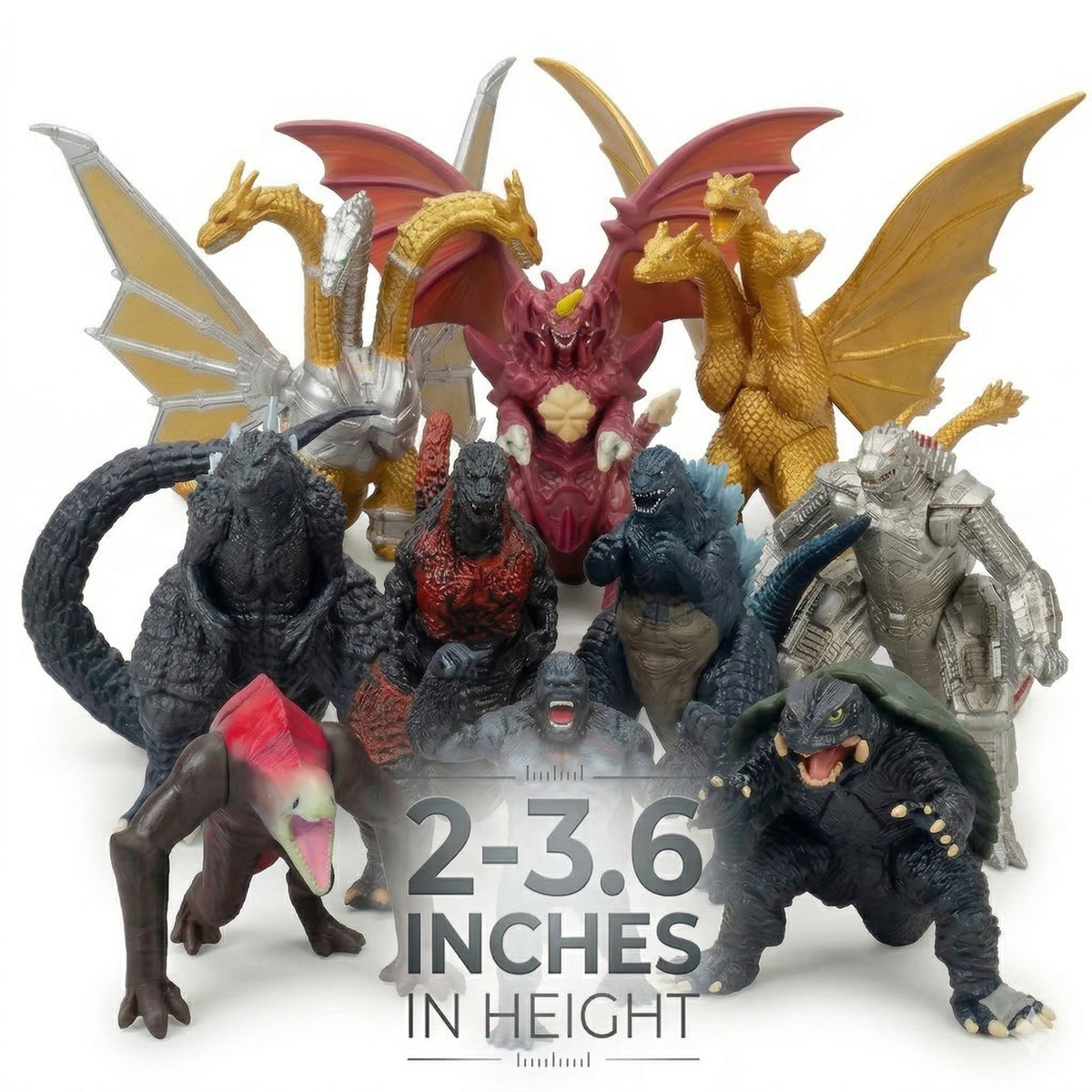JAYKENIXO dragon vs kong playset perfect for cake toppers and party decorations.