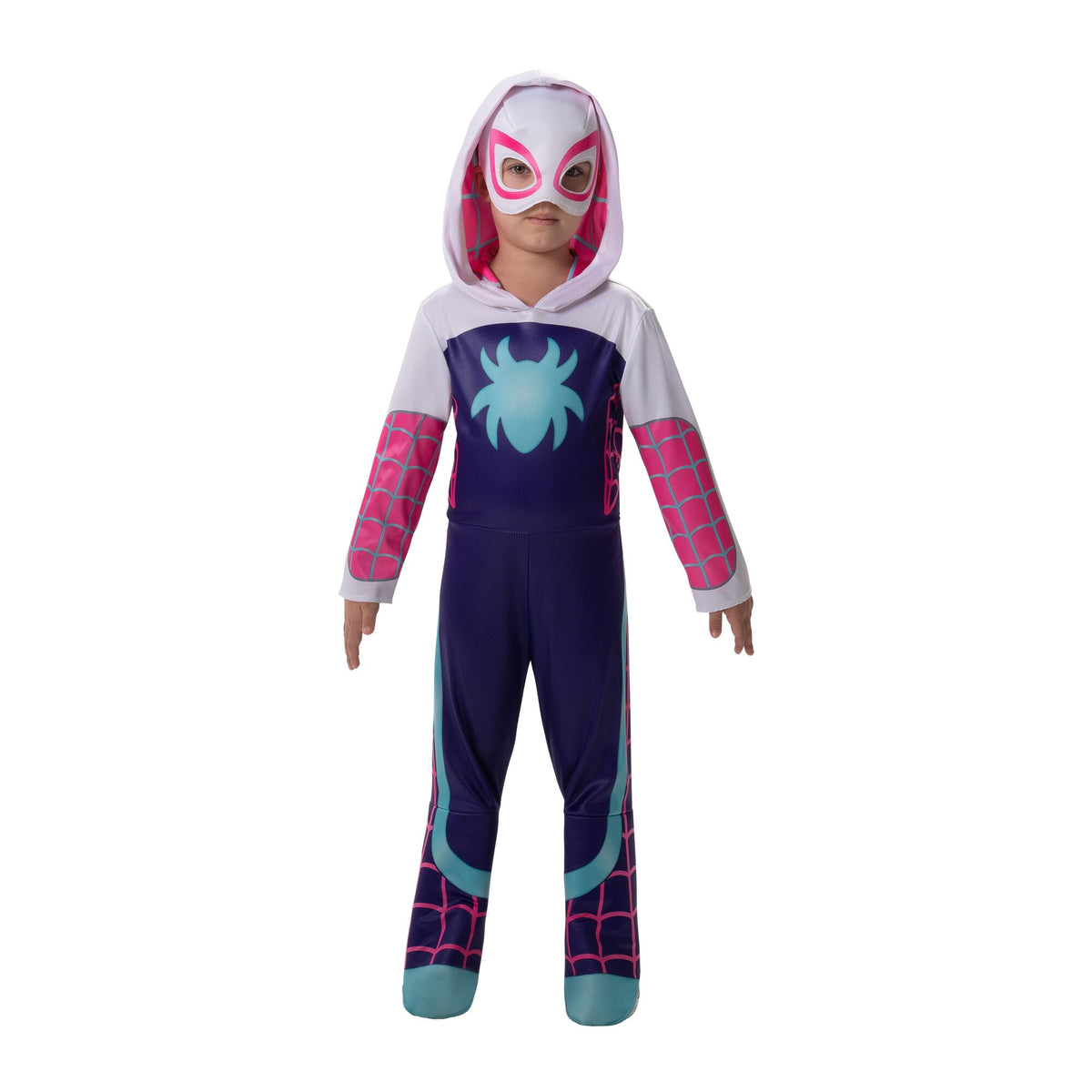 Jazwares Costume Play Ghost-Spider mask complements the look for pretend play.