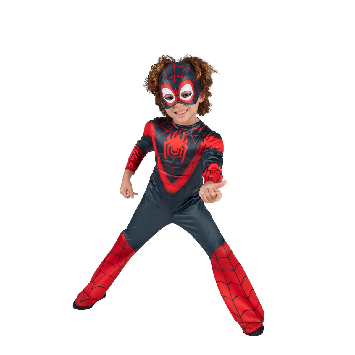 Jazwares Costume Play Miles Morales toddler costume front view for active play