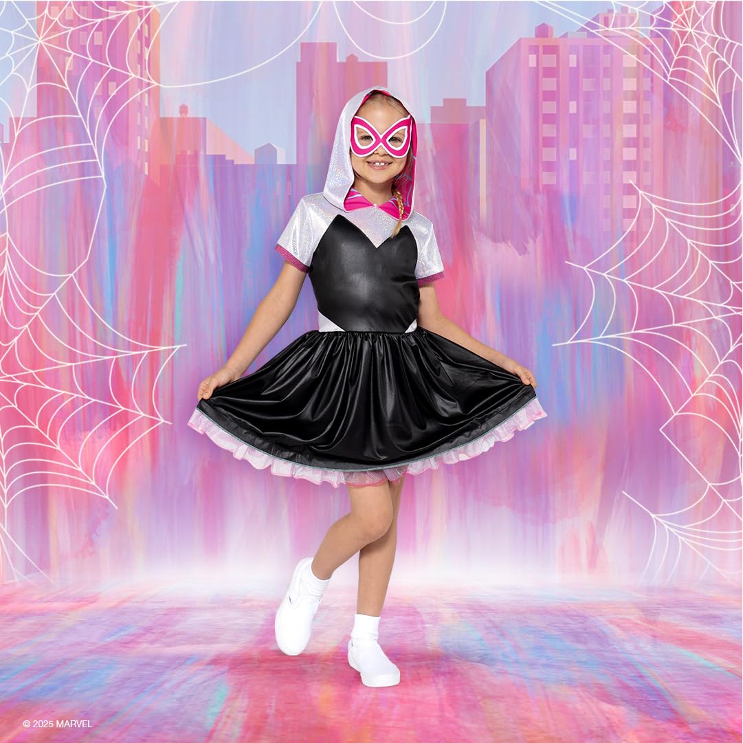 Jazwares Ghost Spider dress back view ideal for dramatic reveals.