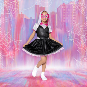 Jazwares Ghost Spider dress back view ideal for dramatic reveals.