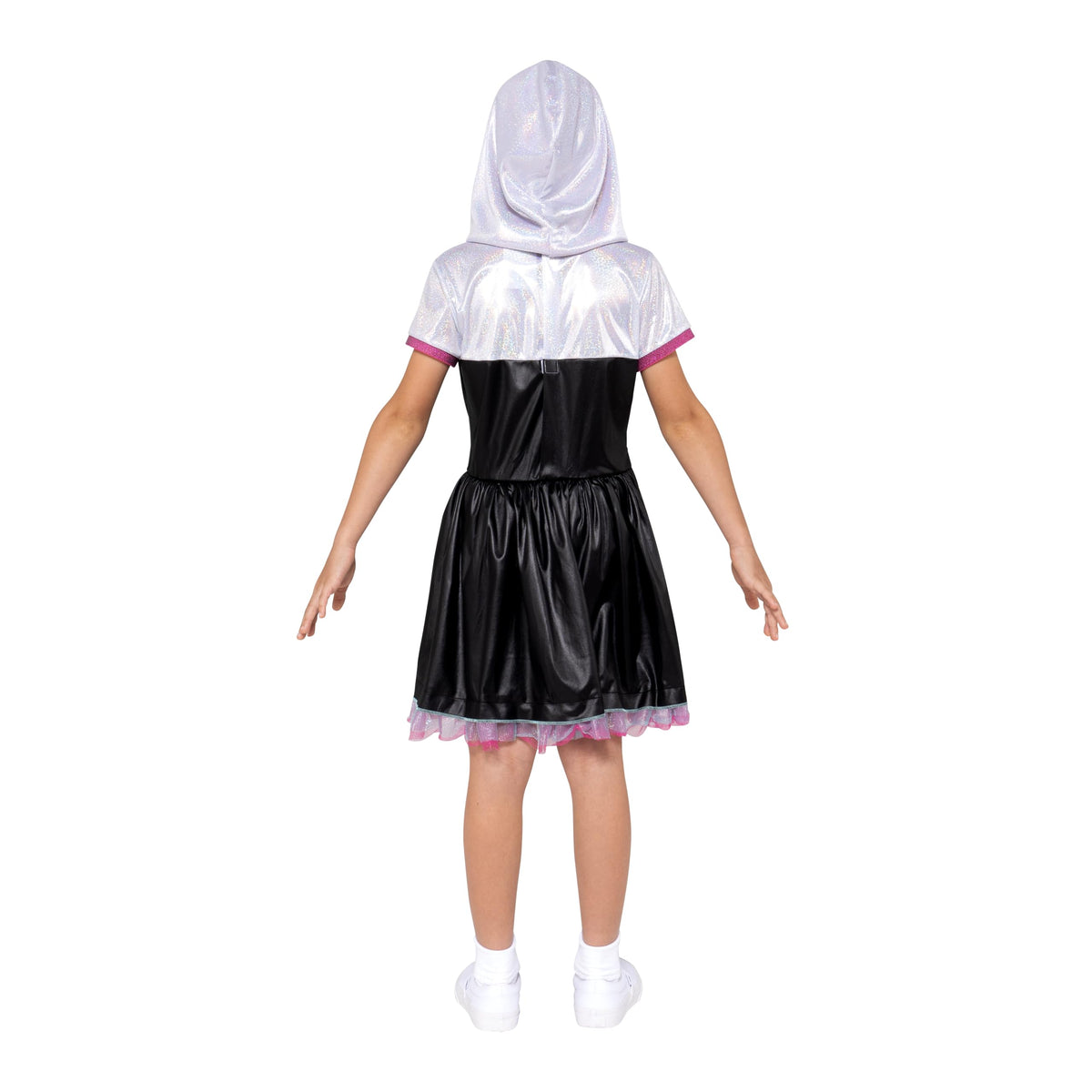 Jazwares Ghost Spider mask detail supports authentic character vibe.