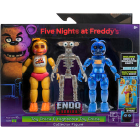 Jazwares Five Nights at Freddy's Endo-02 with Toy Chica parts for versatile assembly.