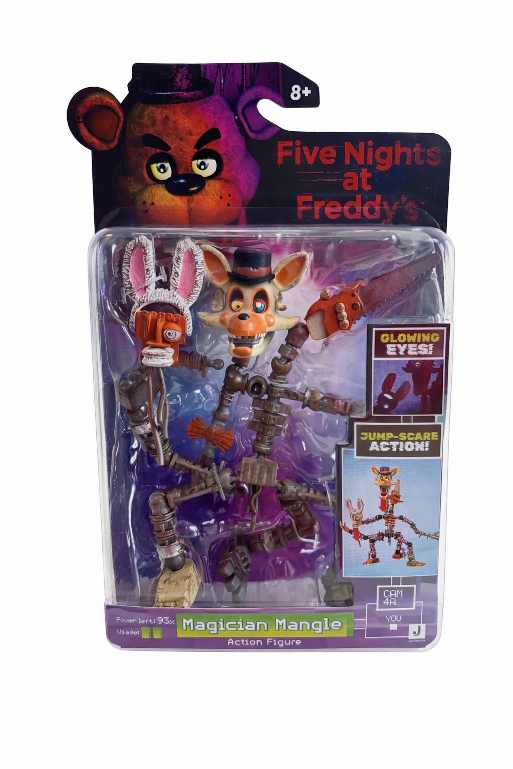 Jazwares Ringmaster Foxy 5-inch figure with glow-in-the-dark eyes for display.