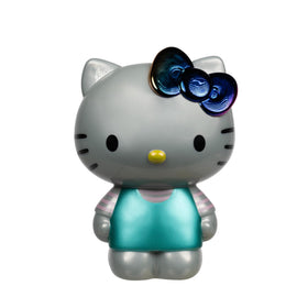Jazwares Hello Kitty iridescent finish nesting figure creates a prismatic shimmer on shelves