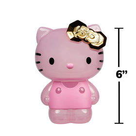 Jazwares Hello Kitty transparent finish nesting figure shows light-catching detail on a shelf