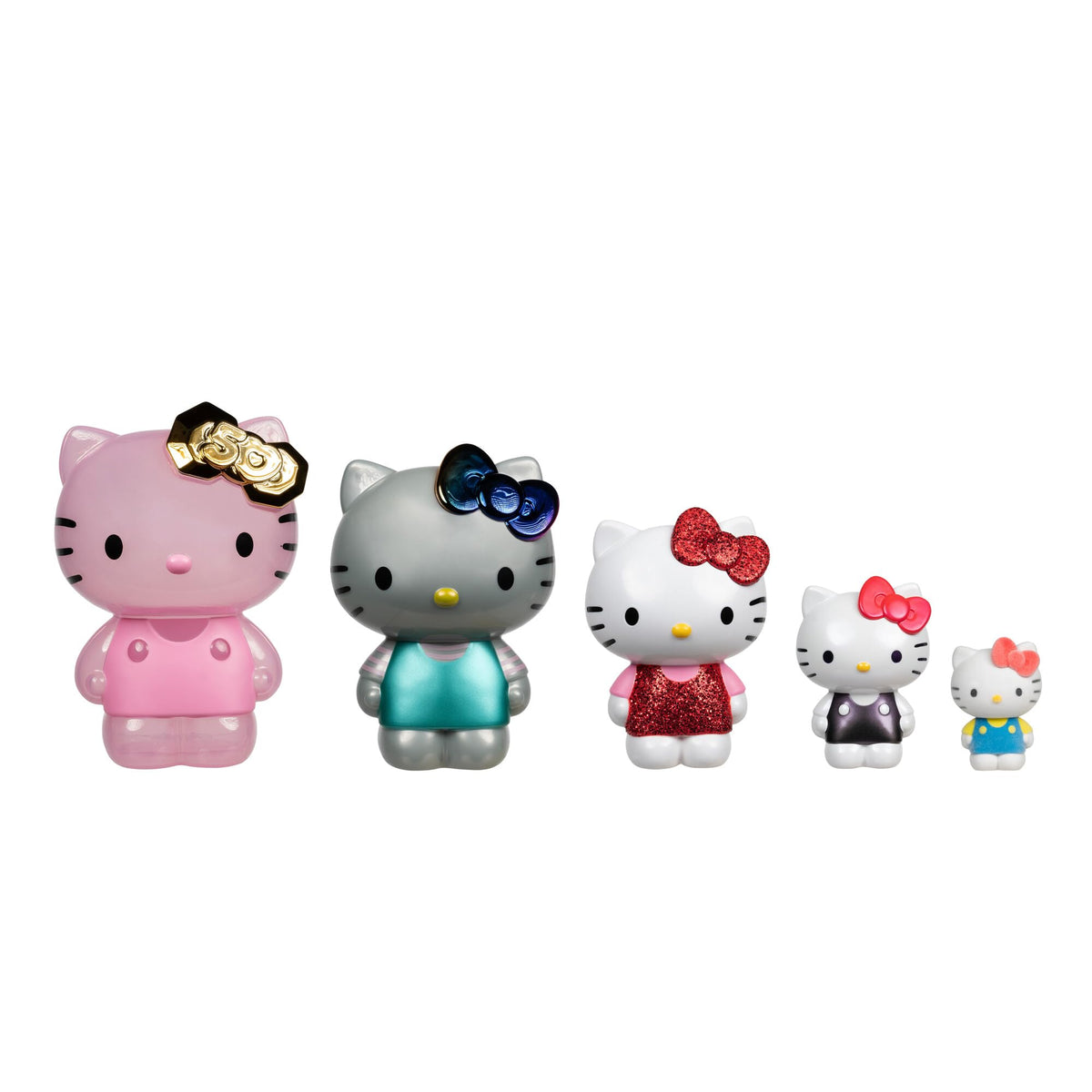 Jazwares Hello Kitty 50th Anniversary nesting figures full set for shelf display and gifting