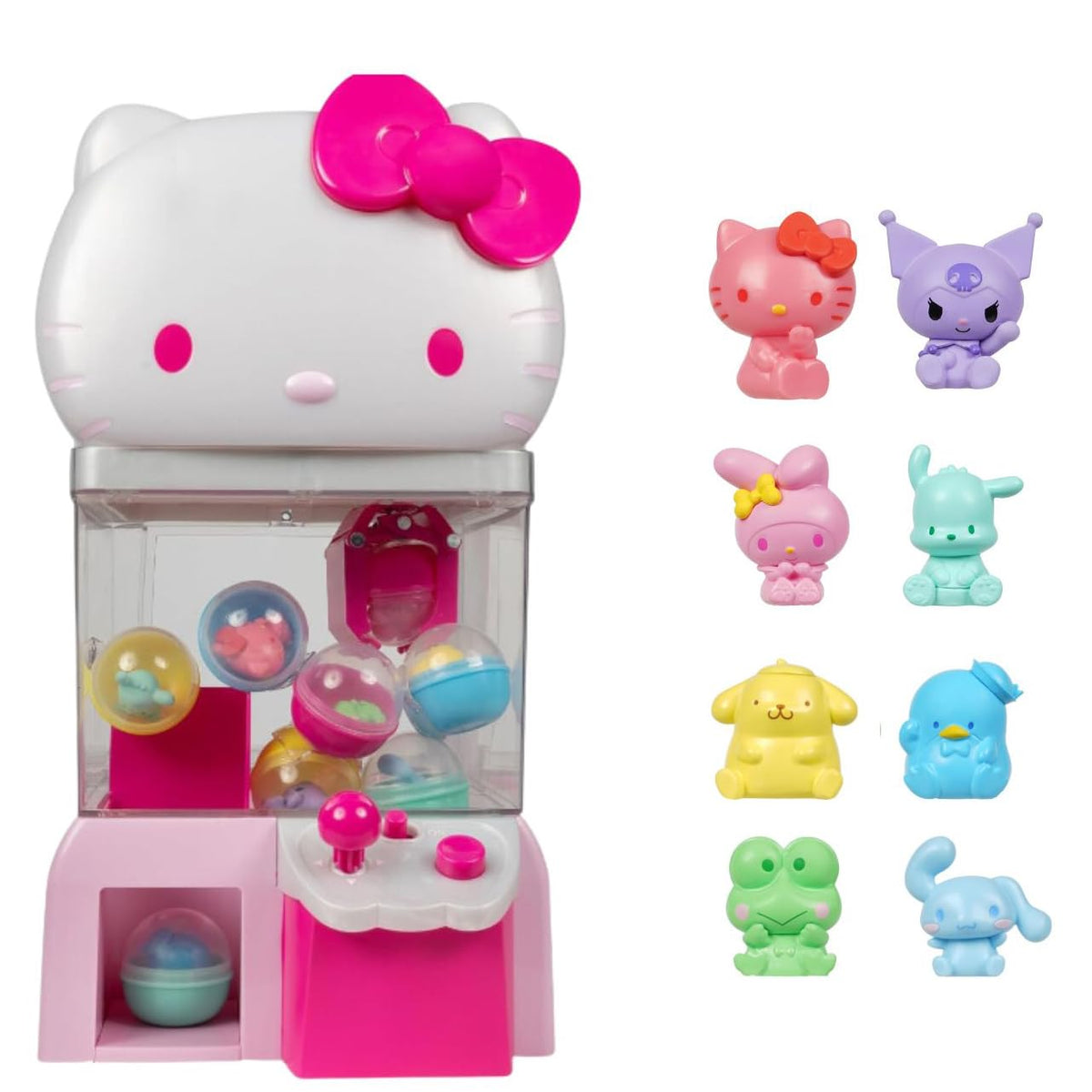 jazwares hello kitty and friends claw machine front view for home arcade fun