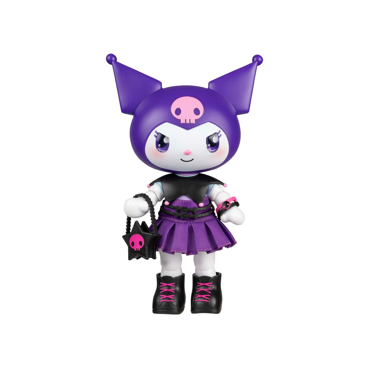Jazwares Hello Kitty Kuromi figure front view showing articulation for play and display