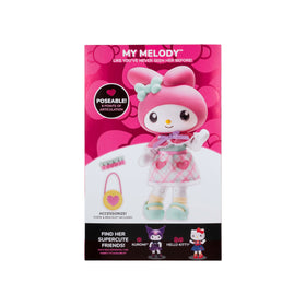 Jazwares Hello Kitty My Melody figure with purse and bracelet accessories for stylish outfits.