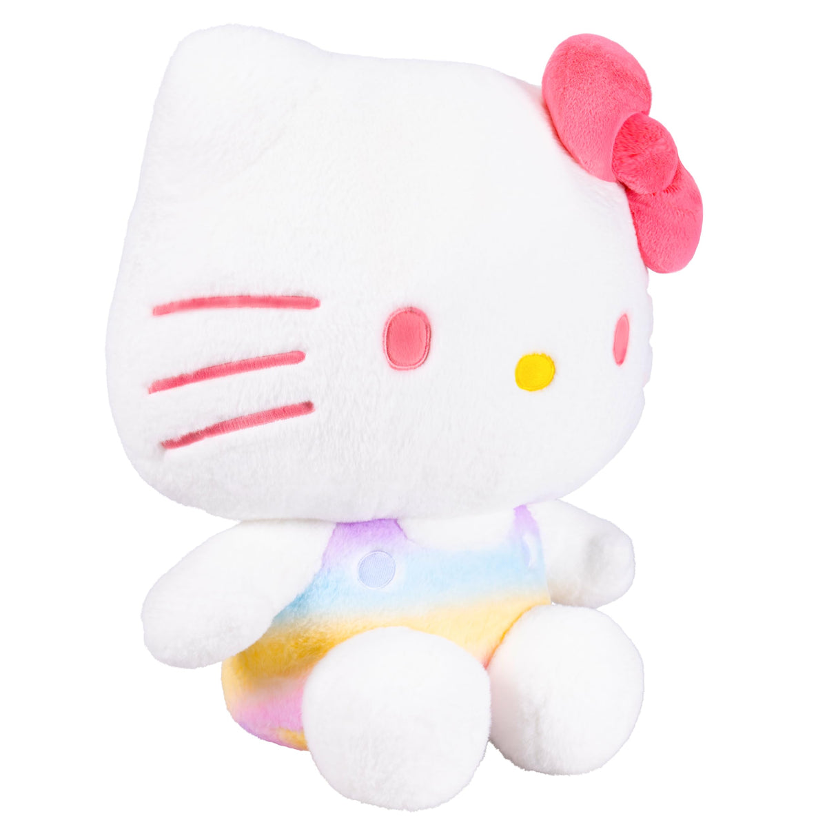 Jazwares Hello Kitty soft rainbow pattern close-up with vibrant swirls for play.