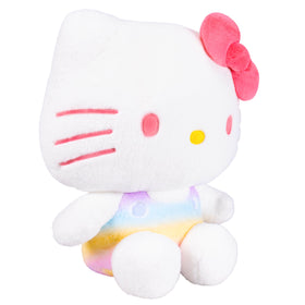 Jazwares Hello Kitty soft rainbow pattern close-up with vibrant swirls for play.